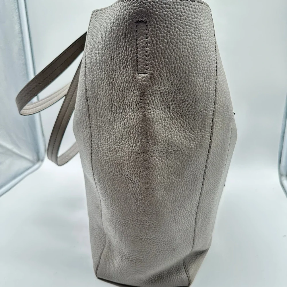 Michael Kors Junie Large Pebble Leather Tote Bag Pearl Grey - Picture 8 of 14